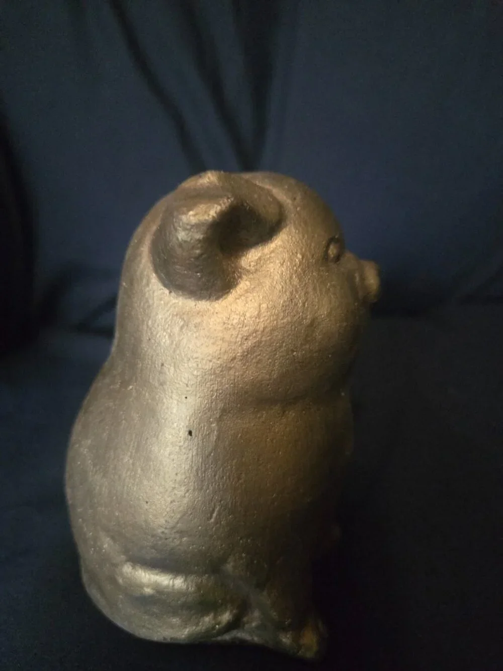 Heavy Gold Pig Figurine | Gold Decorative Pig Statue | Shelf & Tabletop Home Dec